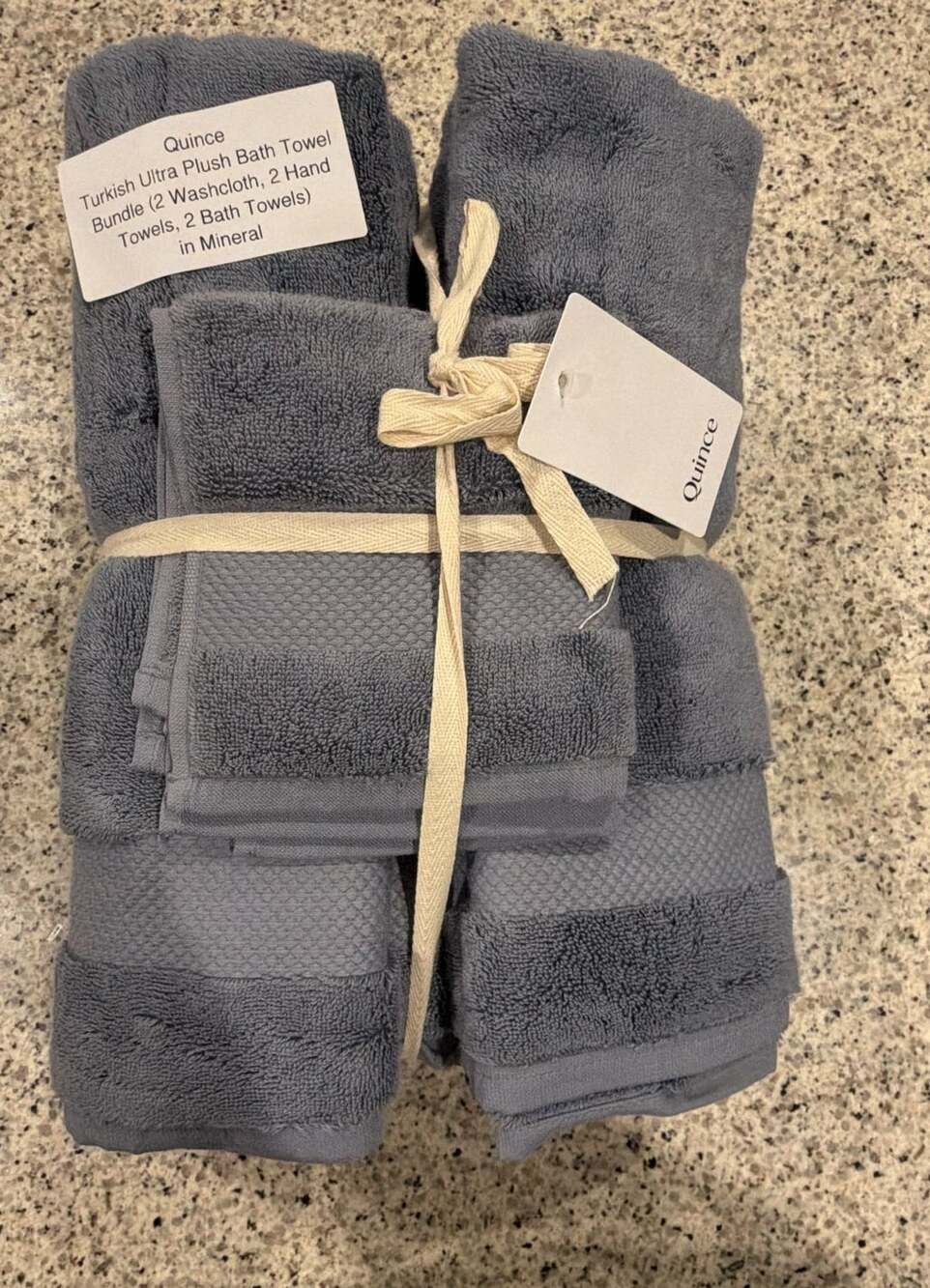 Quince Turkish Ultra Plush Bath Towel Bundle 6-Piece Set in Mineral